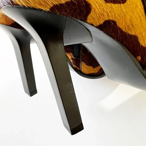 Vintage Giraffe Print Square Toe Boots Size 40 EU Hair on Hide Timeless Brazil - Picture 8 of 12